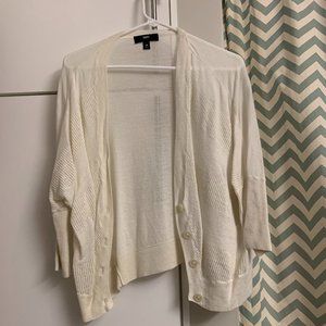 Mossimo Solid Ivory Cardigan Button Down